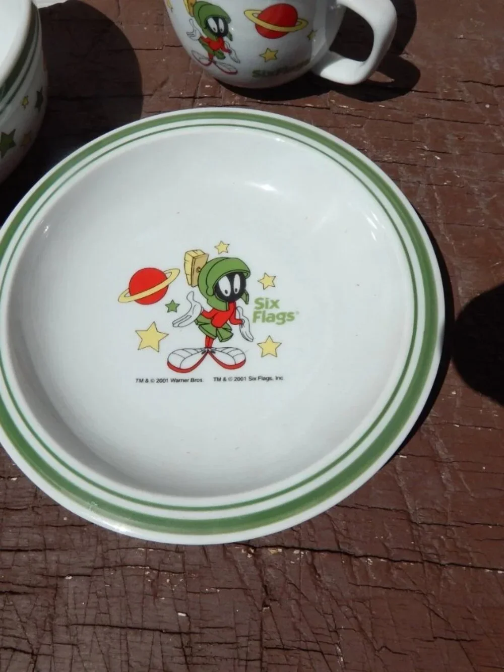 Vintage Marvin Martian Six Flags Cup Bowl & Mug Set HARD TO FIND *******